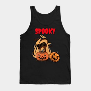 Spooky pumpkin scene halloween Tank Top